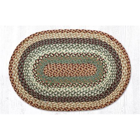 CAPITOL IMPORTING CO 5 x 8 ft. Jute Oblong Braided Rug - Buttermilk and Cranberry 27-413